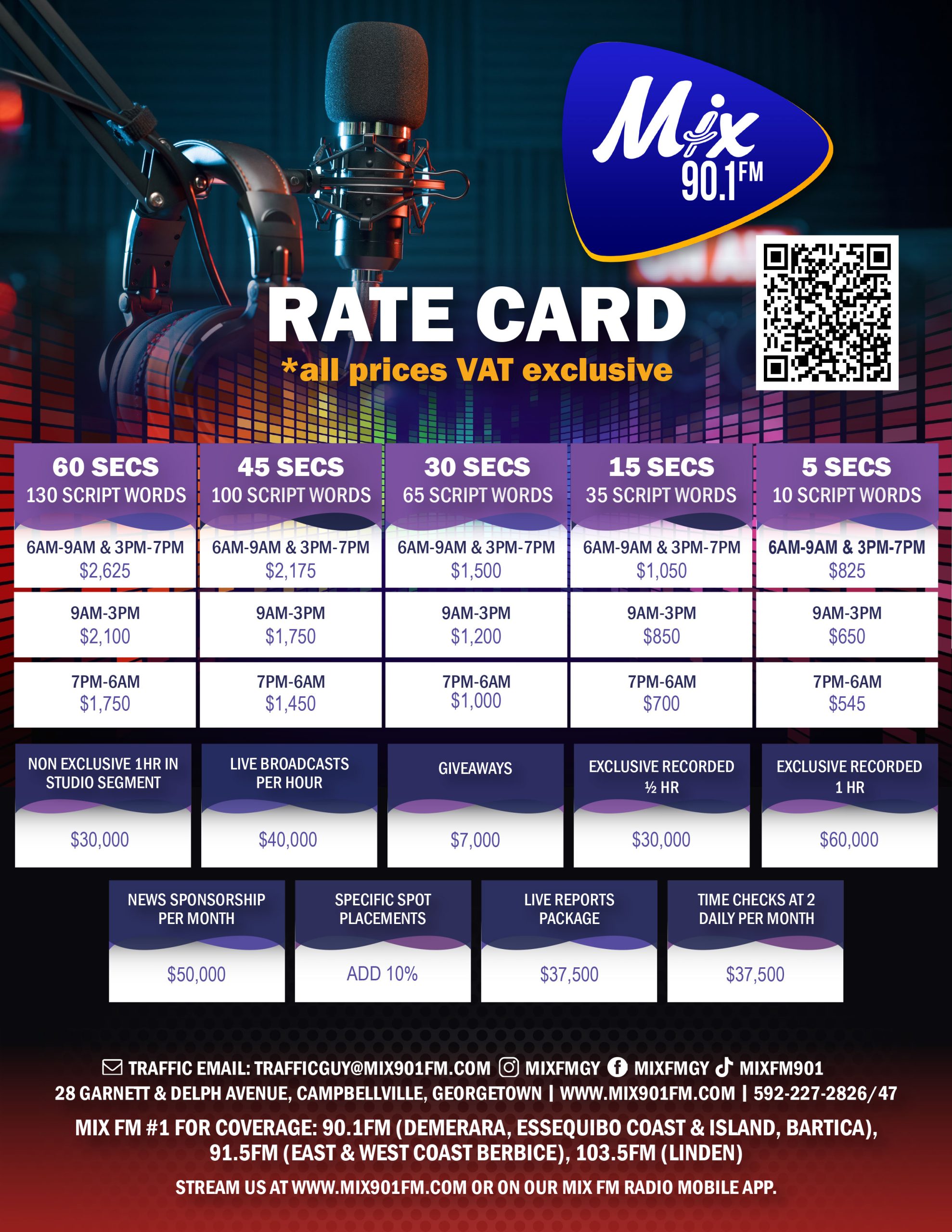 Radio Rate Cards Examples Rate Card – Mix 90.1 FM